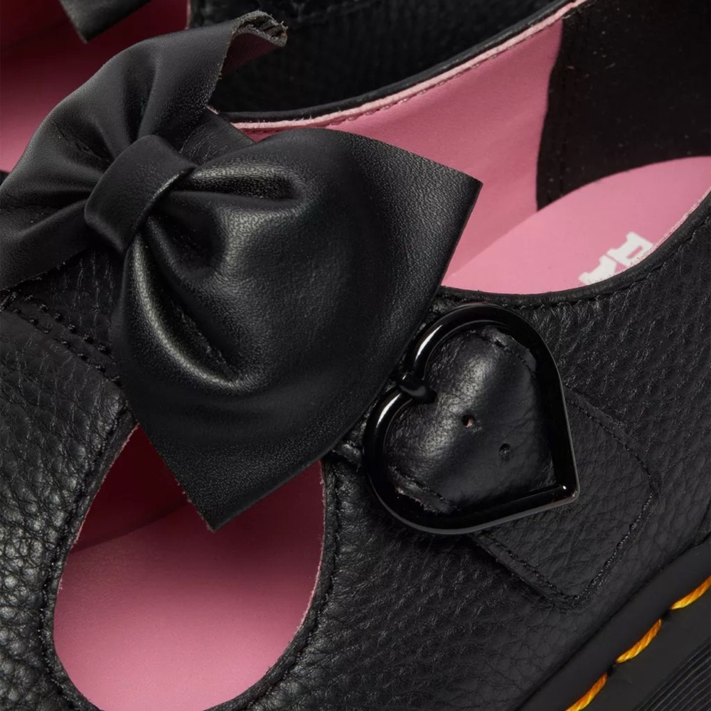 Dr. Martens Black and Pink Dress Shoes with Bow - Picture 6 of 7
